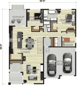 denah desain rumah minimalis 3 kamar gaya kontemporer -architecturaldesigns.com